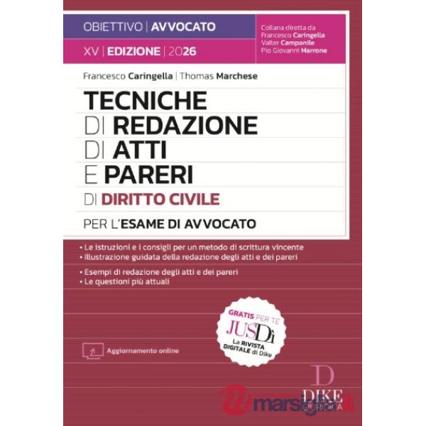 Tecniche di redazione di atti e pareri di diritto civile per l'esame di avvocato 2026