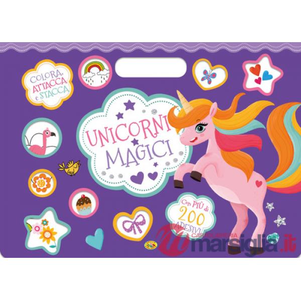 Unicorni magici. Colora, attacca e stacca. Con adesivi. Ediz. a colori