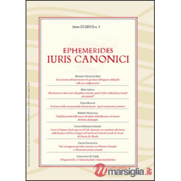 Ephemerides Iuris canonici (2013). Vol. 1