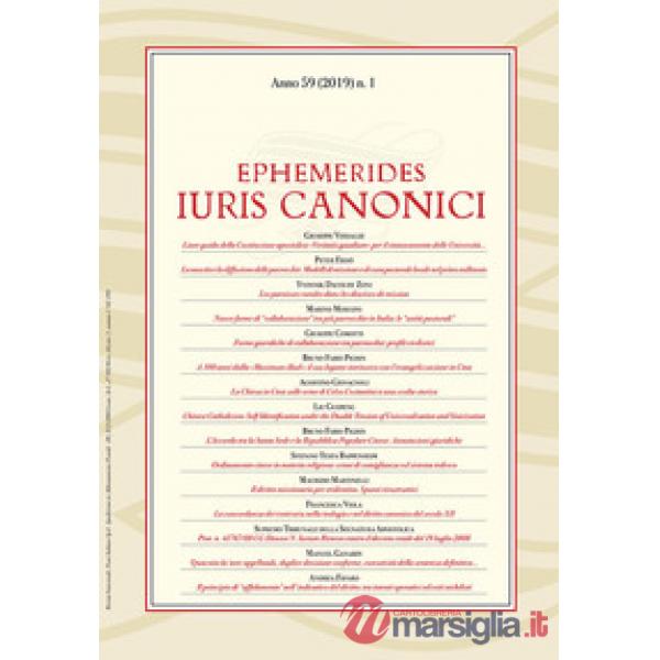 Ephemerides Iuris canonici (2019). Vol. 1
