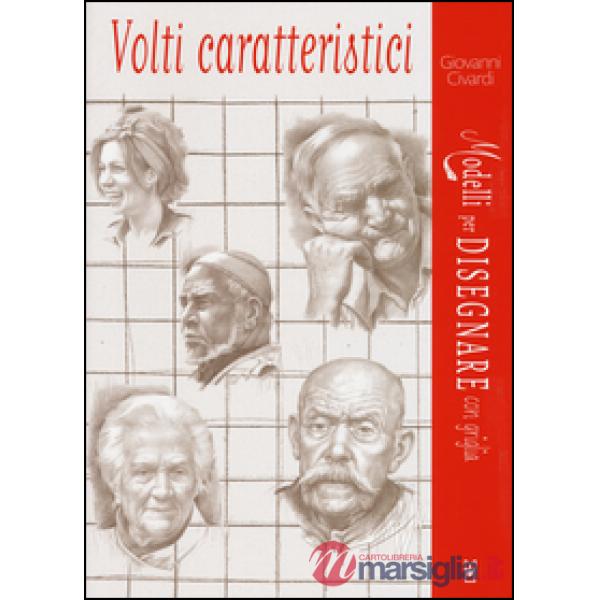 Volti caratteristici. Modelli per disegnare con griglia