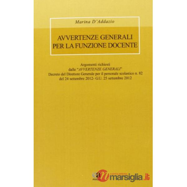 Avvertenze generali funzione docente