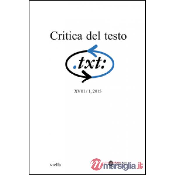 Critica del testo. Vol. 18/1