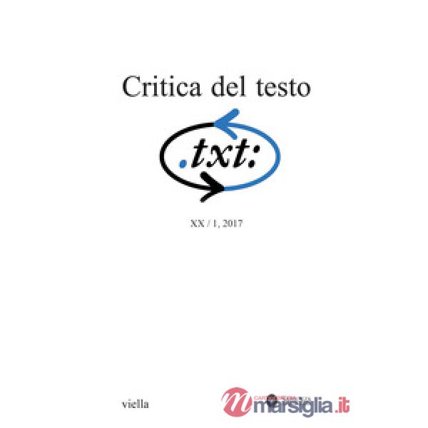 Critica del testo (2017). Vol. 20/1