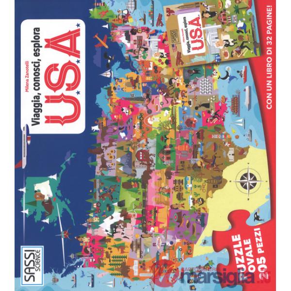USA. Viaggia, conosci, esplora. Libro puzzle. Ediz. a colori. Con puzzle