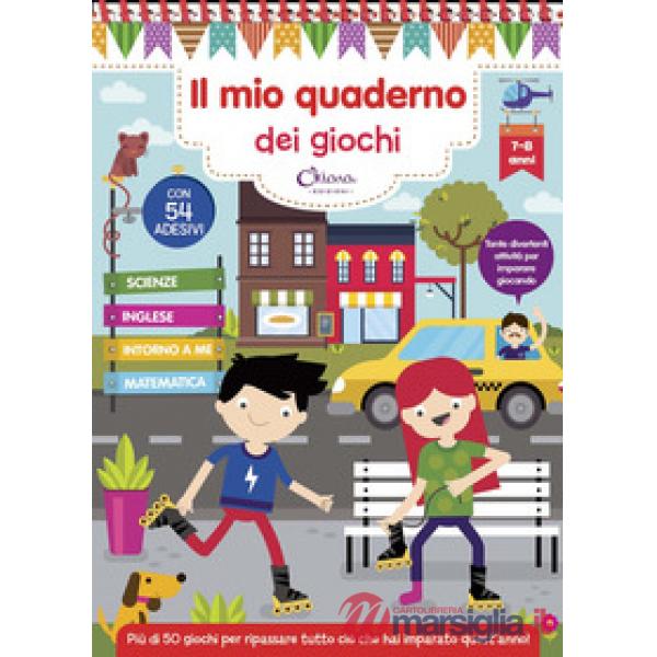 Mio quaderno dei giochi 7/8 anni. Con adesivi. Ediz. a colori. Ediz. a spirale (Il)