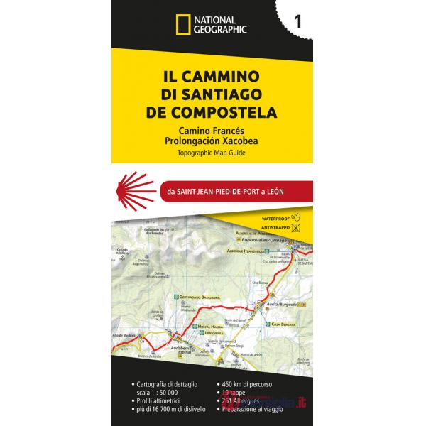 Cammino di Santiago de Compostela 1:50.000. Vol. 1: Da Saint-Jean-Pied-de-Port a Leon