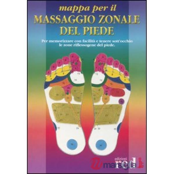 Mappa per il massaggio zonale del piede. Per memorizzare con facilità e tenere sott'occhio le zone riflessogene del piede