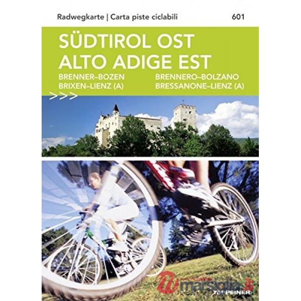 Südtirol ost. Alto Adige est. Radwegkarte. Carta piste ciclabili