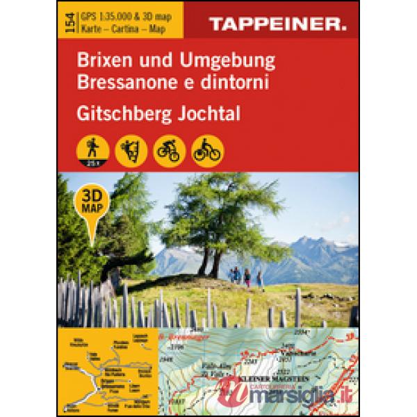Brixen un Umgebung-Bressanone e dintorni. Cartina topografica 1:35000. Con panoramiche 3D. Ediz. bilingue