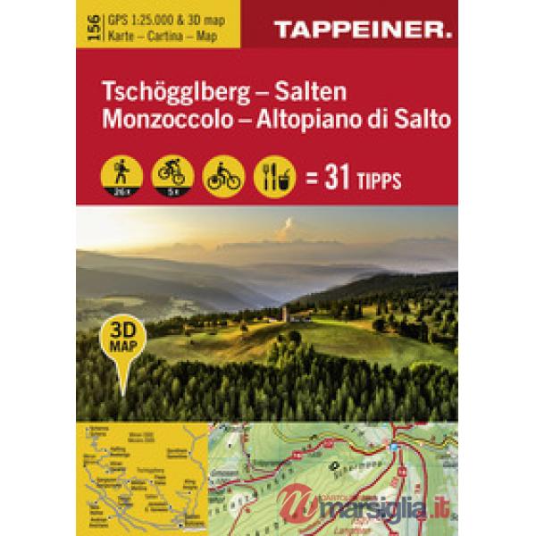 Tschöggelberg. Salten-Monzoccolo. Altopiano di Salto. Cartina topografica 1:25000. Con panoramiche 3D. Ediz. bilingue. Vol. 125