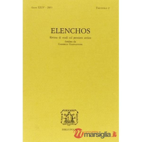 Elenchos. Anno XXIV 2003. Fascicolo 2