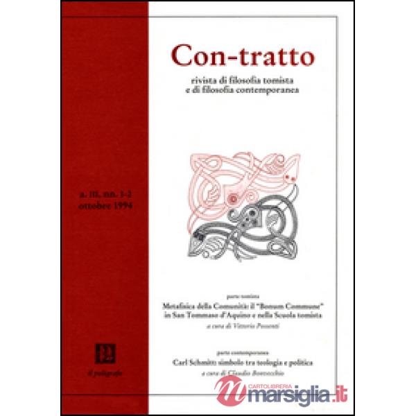 Con-tratto. Rivista di filosofia tomista e di filosofia contemporanea vol. 1-2 (