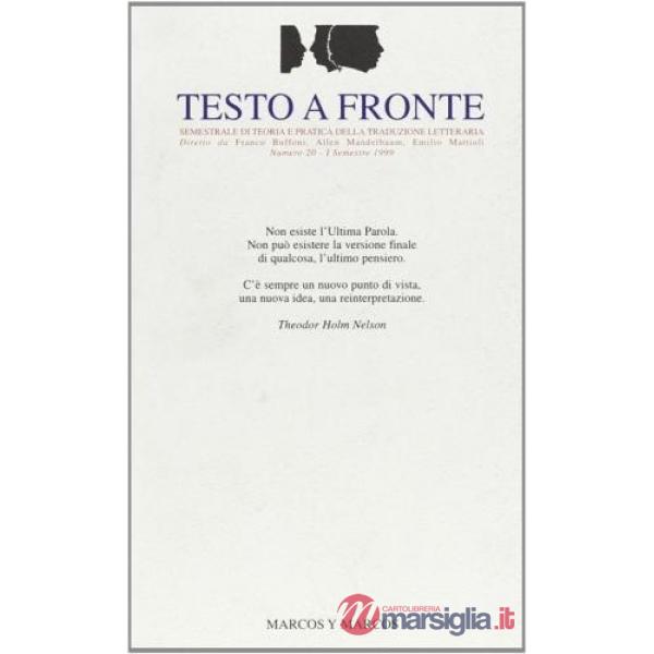 Testo a fronte. Vol. 20