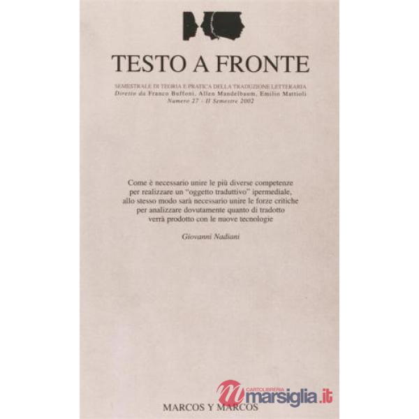 Testo a fronte. Vol. 27