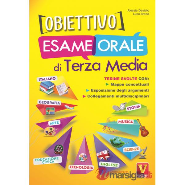 Obiettivo esame orale di terza media. Tesine svolte con mappe concettuali, esposizione degli argomenti, collegamenti multidiscip