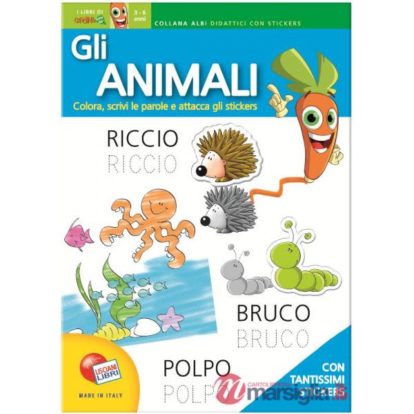 ANIMALI. 3-6 ANNI. CON ADESIVI. EDIZ. ILLUSTRATA