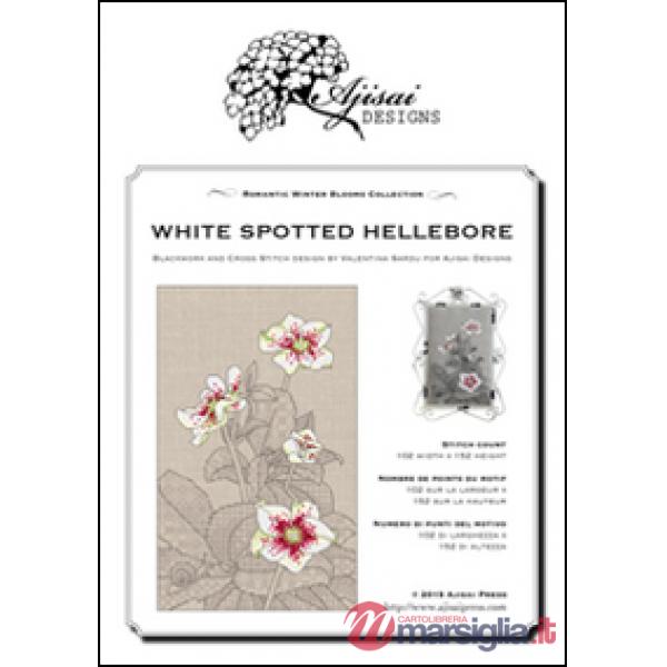 White spotted hellebore. Cross stitch blackwork design. Ediz. italiana, inglese e francese