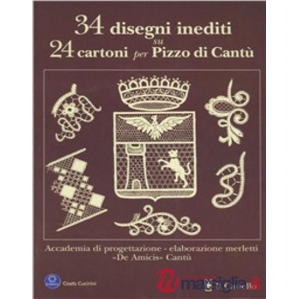 Trentaquattro disegni inediti su 24 cartoni per pizzo di Cantù