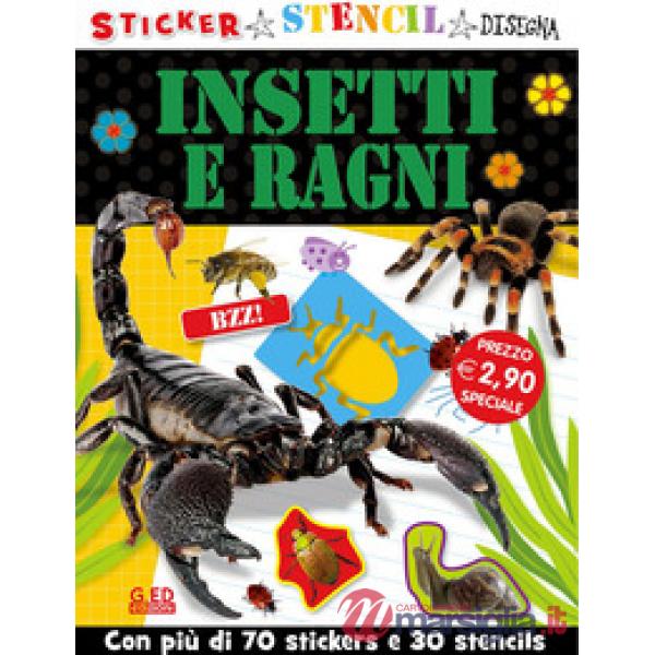 Insetti e ragni. Stickers stencil disegna. Ediz. illustrata