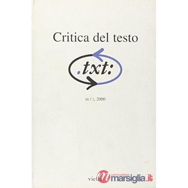 Critica del testo. Vol. 3/2