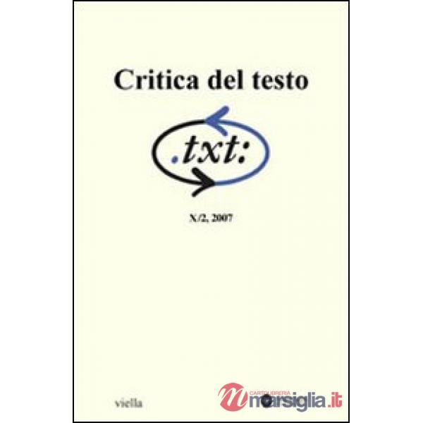 Critica del testo. Vol. 10/2