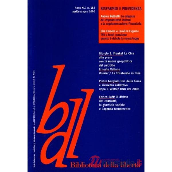 Biblioteca della libertà. Vol. 183: Risparmio e previdenza