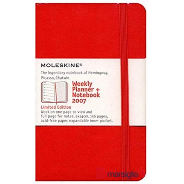 12 months, weekly notebook. Red