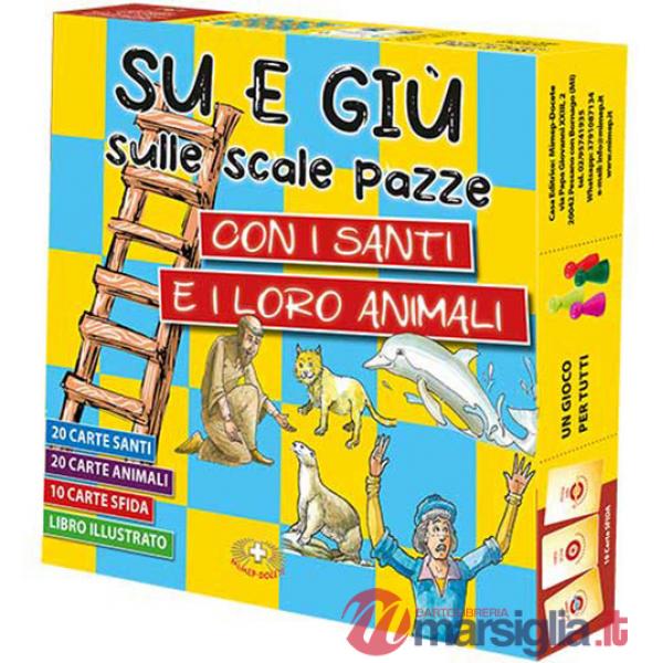 Su e giù sulle scale pazze con i santi e i loro animali. Con gioco da tavolo