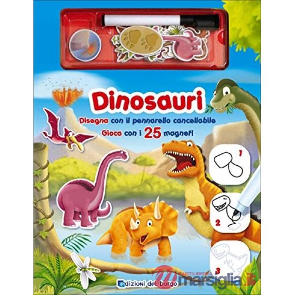 Dinosauri. Disegna con il pennarello cancellabile. Gioca con i 25 magneti. Ediz. a colori. Con gadget