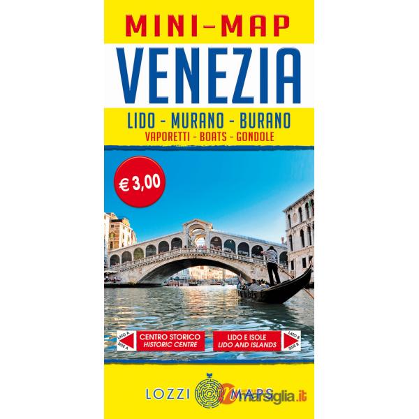 Venezia mini map. Guida e mappa tascabile della città