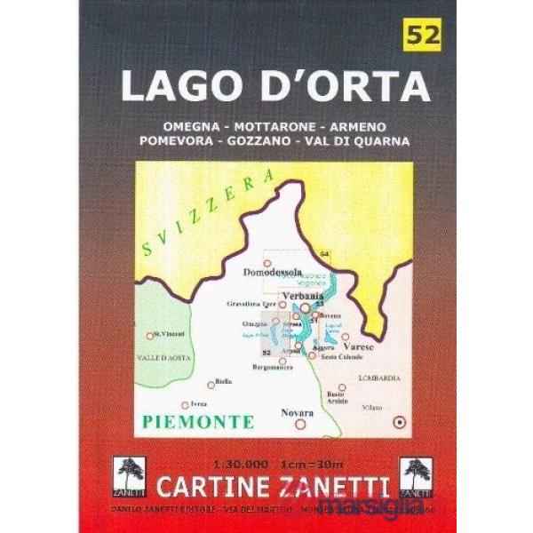 Lago d'Orta. Omegna, Mottarone, Armeno, Gozzano, val di Quarna 1:30.000