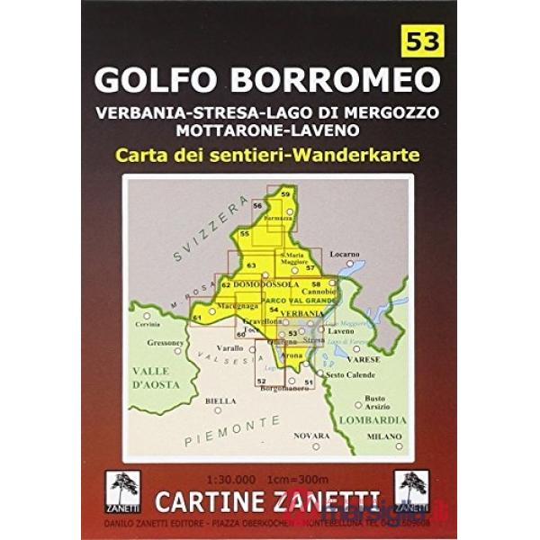 Golfo Borromeo. Verbania, Stresa, lago di Mergozzo, Mottarone, Laveno 1:30.000