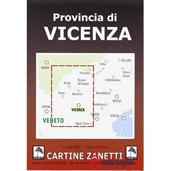 Provincia di Vicenza. Carta stradale 1:130.000