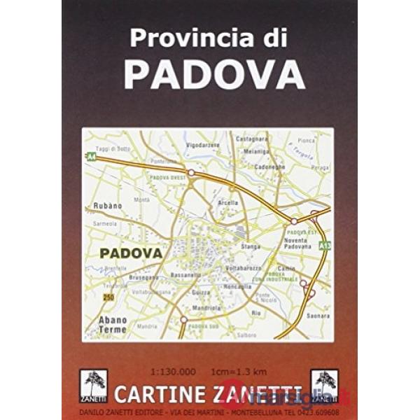 Provincia di Padova. Carta stradale 1:130.000