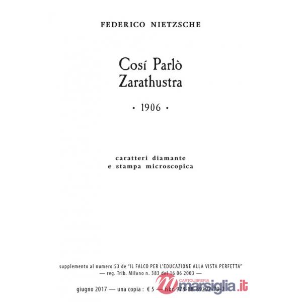 Così parlò Zarathustra. Ediz. a caratteri diamante e stampa microscopica
