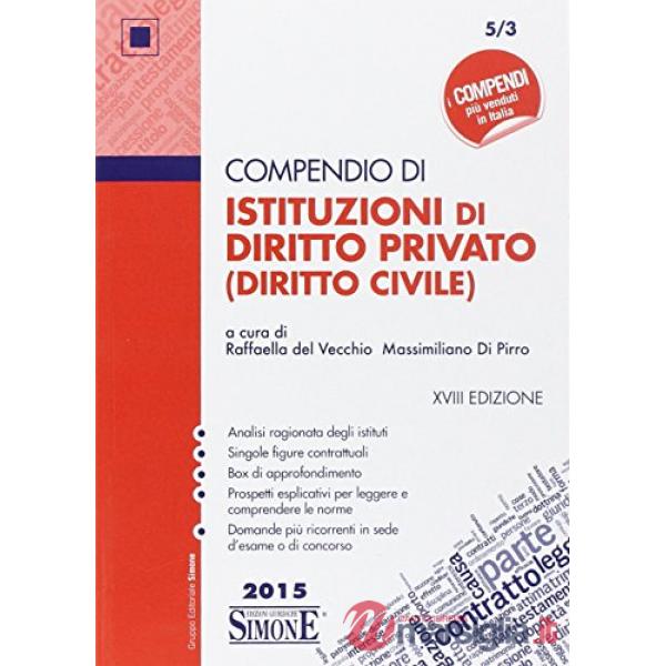 COMPENDIO DI ISTITUZIONI DIRITTO PRIVATO DIRITTO CIVILE