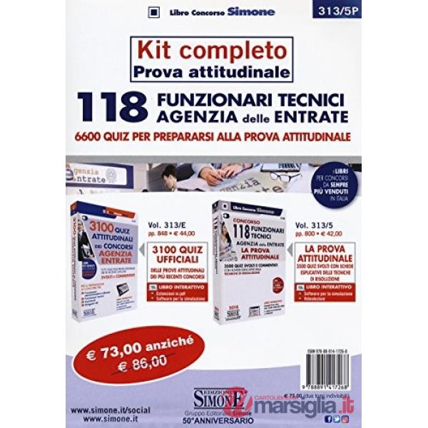 Concorso 118 Funzionari Tecnici Agenzia delle Entrate. Kit completo prova attitudinale. 6600 quiz per prepararsi alla prova atti