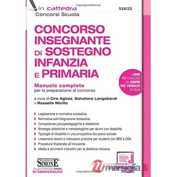 Concorso insegnante di sostegno Infanzia e Primaria. Manuale completo per la preparazione al concorso