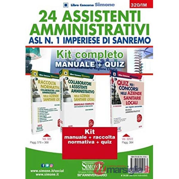 24 assistenti amministrativi ASL n. 1 Imperiese di Sanremo. Kit completo. Manuale + Quiz