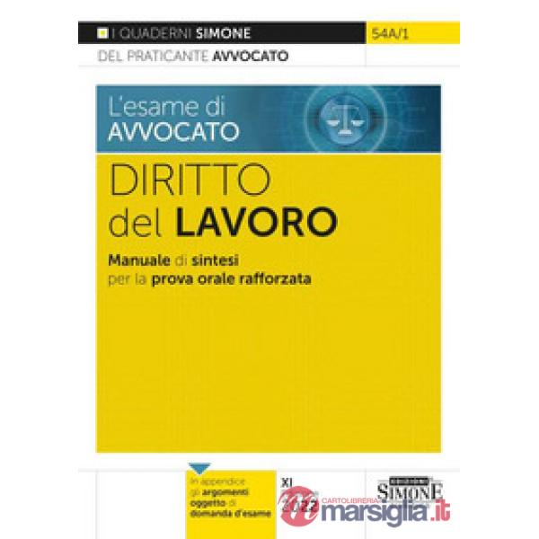 L'esame di avvocato. Diritto del lavoro. Manuale di sintesi per la prova orale rafforzata