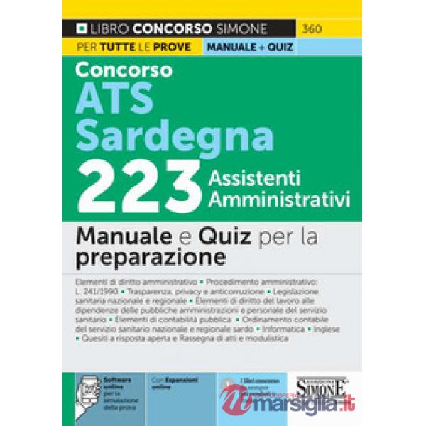 Concorso ATS Sardegna 223 assistenti amministrativi. Manuale e quiz per la preparazione