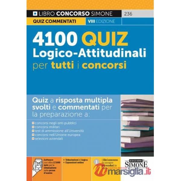4100 quiz logico-attitudinali per tutti i concorsi