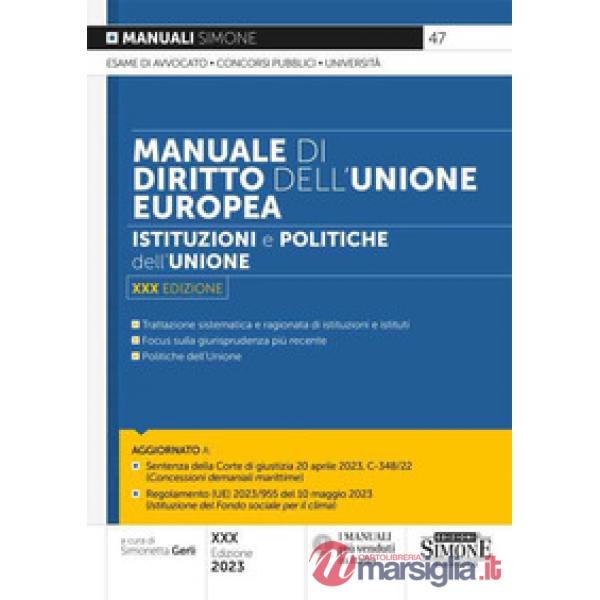 Manuale di Diritto dell'Unione europea. Istituzioni e politiche dell'Unione
