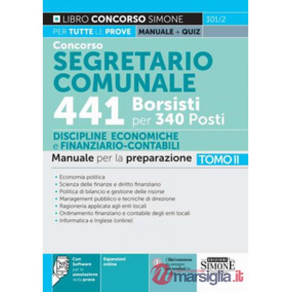 Concorso segretario comunale 441 borsisti per 340 posti