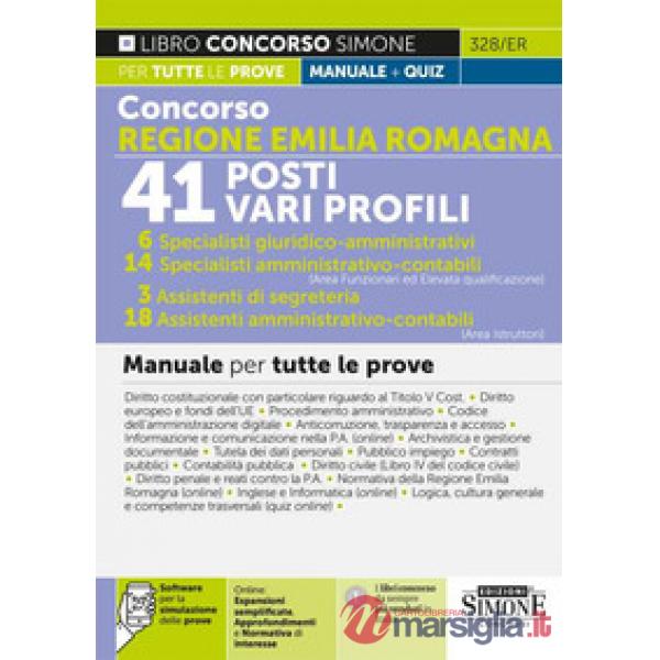 Concorso Regione Emilia Romagna. 41 posti vari profili. 14 specialisti amministrativo-contabile (Area funzionari ed elevata qual