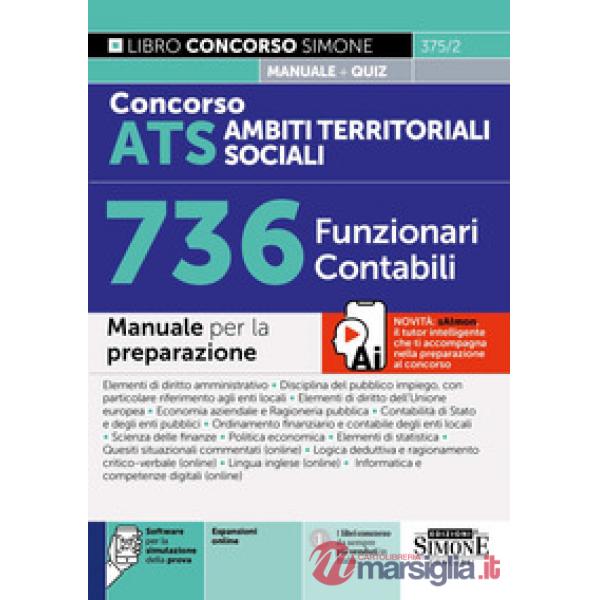 Concorso ATS Ambiti Territoriali Sociali 736 funzionari contabili. Manuale