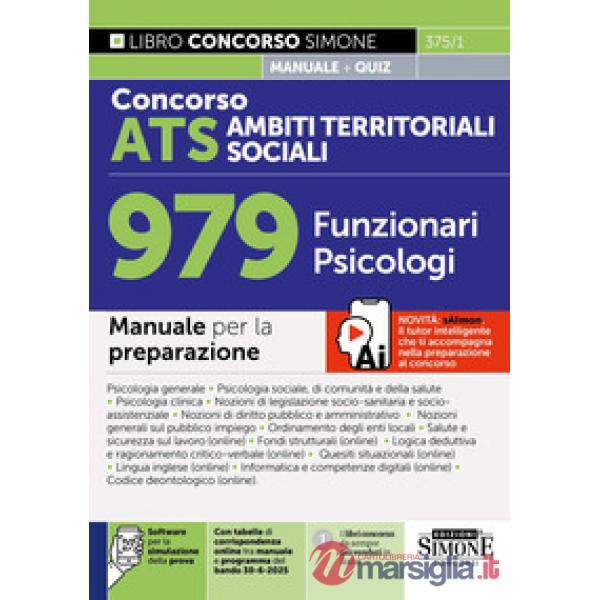 Concorso ATS Ambiti Territoriali Sociali. 979 funzionari psicologi. Manuale per la preparazione