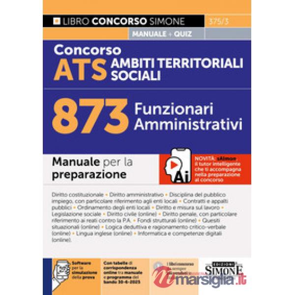 Concorso ATS Ambiti Territoriali Sociali 873 funzionari amministrativi. Manuale