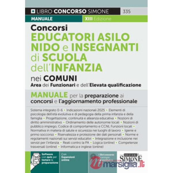 Concorsi educatori asilo nido e insegnanti di scuola dell'infanzia nei comuni. Area dei funzionari e dell'elevata qualificazione
